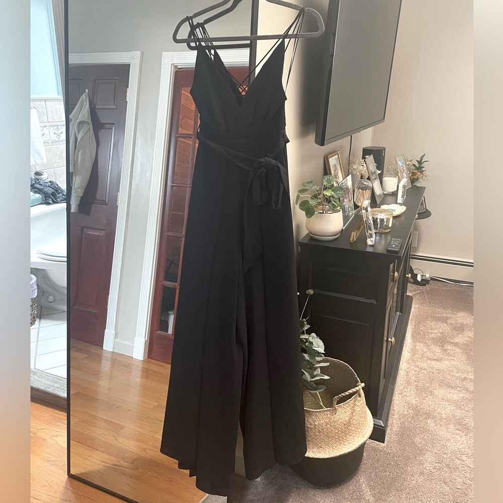 Lulus Black Backless Wide-Leg Jumpsuit